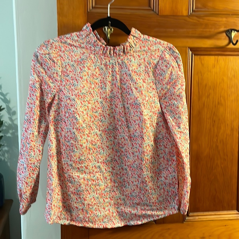 J Crew top. Liberty fabric